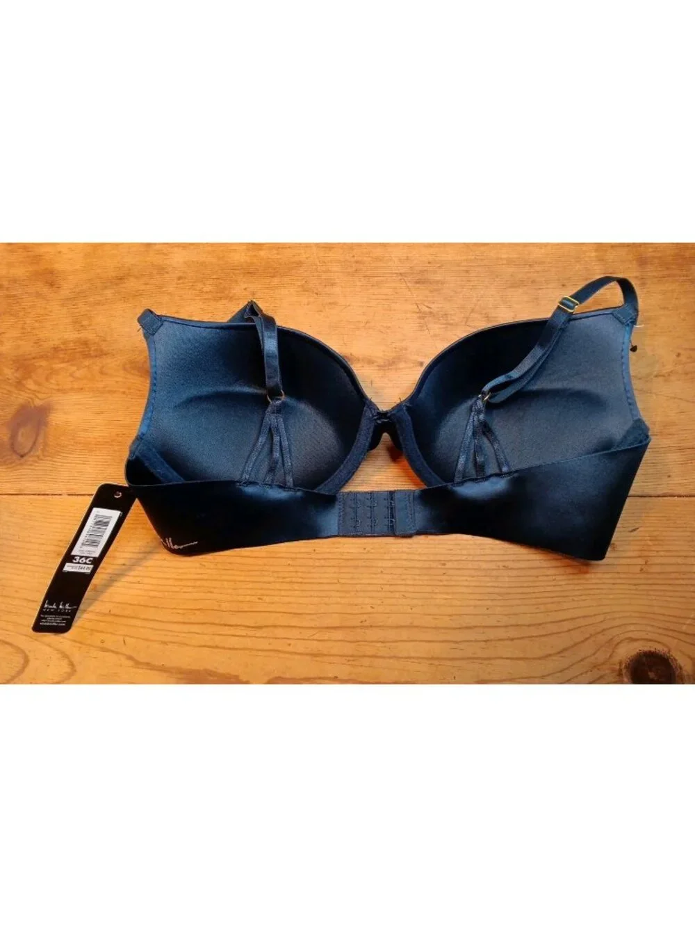 Nicole Miller New York Push Up Bra US 36C Blue Silver Glitter Logo Underwire NWT